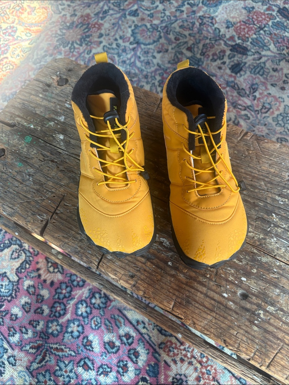 Fashion Brand Company Women's Mustard Yellow Lace-Up Ankle Booties